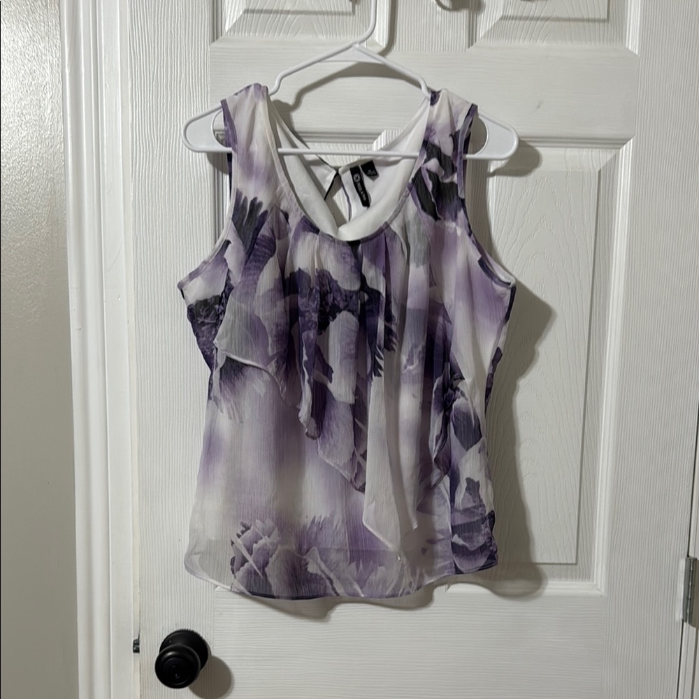 Milano Asymmetrical Sleeveless Purple Blouse